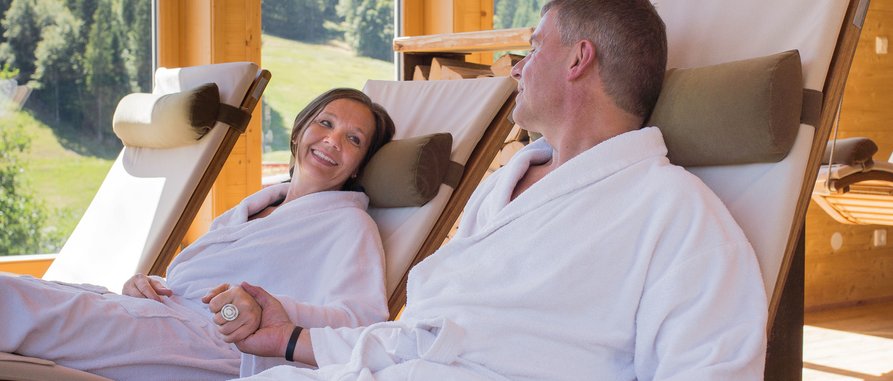 relax in the wellness area of the Waldhotel